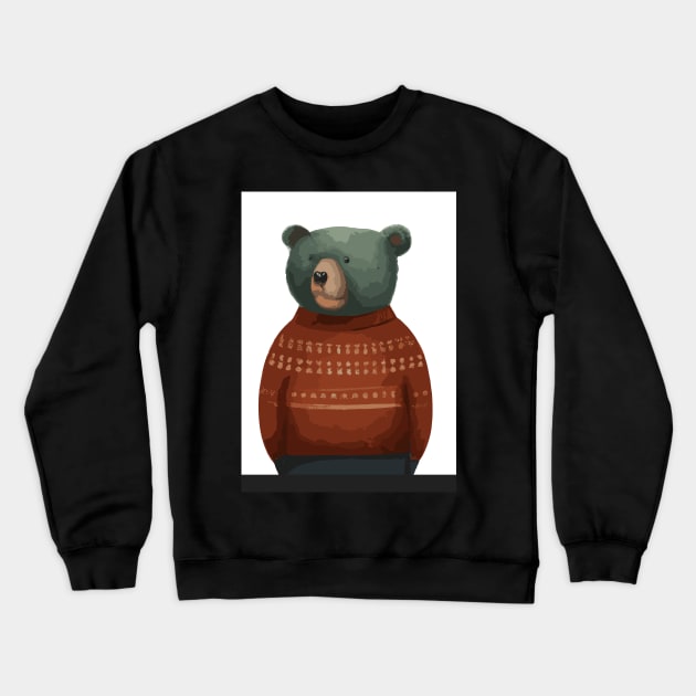 Bear in Winter Pullover Crewneck Sweatshirt by maxcode